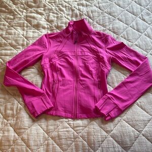 hot pink cropped lulu define jacket size 6